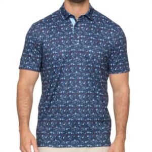 NEW FLAGS & ANTHEM chester short sleeve performance polo in navy